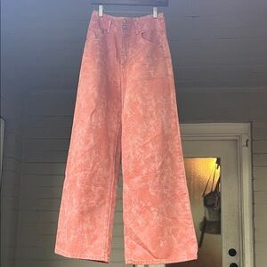 Ulla Johnson The Margot Jean Aura Wash Coral Wide-Leg Jeans